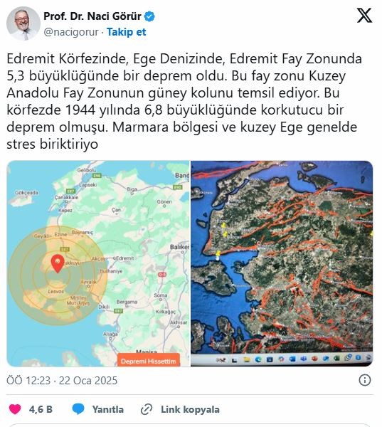 Naci Görür'den yeni deprem uyarısı! Marmara ve Kuzey Ege stres biriktiriyor